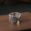 Clusterringen Verstelbare herenring 925 Sterling Silver Initial Wedding Brand Opening Jewelry 2024 Anillos Plata Para Mujer R07