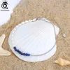 Orsa klejnoty 14k złota lapis lazuli naturalne perełki łańcuchy dla kobiet mody Summer Silver 925 Paski kostki Jewelry SA56 240412