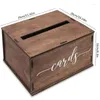 Forniture per feste Wedding Money Box Porta della busta con slot Rustic Wooden Case ricevente per la sposa