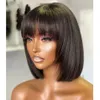 200 Dichte glühlose Bob -Perücken menschliche Haarperücken für schwarze Frauen Brasilianische Vollmaschine MACHE MACHTE MIT PONS PERRUQUE CHEVUUM HUMIN HUMIN BOBO HAAR