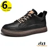 Scarpe casual uomini Business Elevator Altezza Aumentare Sonole 6 cm Man Solleva Autunno primaverile in pelle alta britannica