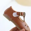 Sapatos de couro para crianças para meninos sapatos de meninas crianças de fundo PU macio PU Sandals Hollo