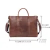 Misportés Vintage Vintage en cuir en cuir Mencasse pour hommes 16 "Sacs d'ordinateur portable Crazy Horse Messenger Handsbag How Hide Idea Gift for Men