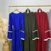 Ethnic Clothing Elegant Women Dubai Abaya Dress Islamic Muslim Turkey Belted Robe Gown Female Vestidos S-2XL