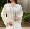 Weißer Kaftan Dubai Abaya Türkei Muslim Hijab Kleid Islam Abayas Kleider für Frauen Robe Djellaba Caftan Ensemble Femme Musulmane 240422