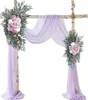 Fleurs décoratives Yan Purple lilas de mariage artificiel Arc Swag Floral Arrangement pour la cérémonie de réception de la cérémonie DÉCORS DE TROUPE