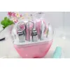 9pcs/set Professional Nail Cuticle Tool Manicure Grooming Set Kit in Plastic Apple Case 3 Colors Wedding Favors