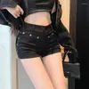 Short féminin Vintage Street Rivet Black Denim pour femmes Y2k High Waist All-Match Short Pants 2024 Summer Bodycon Ropa Mujer