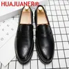 Chaussures habillées Muis de penny Men Slip décontracté sur le cuir grande taille 38-46 Brogue Carving Mobalfer Driving Party