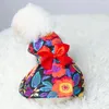 Dog Apparel Princess Dresses Girls Floral Puppy Bowknot Dress Clothes For Yorkie Female Cat Small Pets