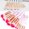 Broussages de maquillage de marque de luxe Round Bucket 10pcs / Set Cosmetic Tool Brosses Blush Shadow Shadow Palette Aye and Face Brush Makeup Tools Original Quality Super Beautiful