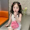 Kids Mini Designer Luxury Sac à bandoulière Toddler Princesse Baby Girls Pink Bow Hands sac à main Petite fille mignon Crossbody Purse 240424