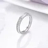 925 Silver Full Diamond Sense Sense Sense Diamond Ring Girl Wedding Prąek Pierścień Pierścionki Olfrowe sześcienne cyrkon rocznicowy Pierścień Pierścień Pierścień Pierścień Klasyczna biżuteria