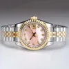 Lady Movement Kijk roze polshorloge lady diamant horloge diamant markering luxe gouden horloge automatische tweekleurige twee tonen met roze dweil kiezer dames horloges 26 mm