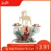 Kandelaars Kersthouder Lantaarn Smeedijzeren Santa Claus Elk Snowflake Candlestick Year Table Decoratie