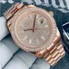 Fashion Mens Watch 41 mm Dial Mechanische automatische beweging horloges diamant ingelegde luxe polshorloge roestvrijstalen riem waterdicht dagelijks gebruik