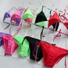 Kvinnors badkläder test kvinnor justerbar strappy bikinis klassisk sträng grundläggande baddräkt halter baddräkt en passar alla