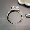 Klusterringar luomansi äkta S925 sterling silver 2ct 3ct 9mm moissanite ring passera diamanttest bröllop fest kvinnors fina smycken