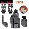 Holsters Kydex verborgen holster voor Taurus G3 G3C Toro 9mm Tijdschriften Mag Carrier Holders Inside Taillband Flap Claw Belt Metal Clip