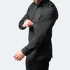 Shirt spandex senza fluido spandex da cucitura da cucitura da salto a lungo elasticità di dimensioni plus size 7xl da 6xl, magliette in forma solida casual di colore formale abito formale 240426 240426