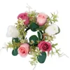 Dekoracyjne kwiaty w kółko w wieniec sztuczny dekoracja kwiatów elegancki zestaw róży z kolorowym do domu