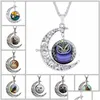 Colares pendentes 64 estilos Sier Moonstone colar coruja Árvore de flor da vida Cabochon Charms de vidro Lua e estrela para mulheres Moda Drop Dhrdx