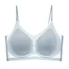 Bras 2024 Tops Women's Tops sexy senza soluzione di continuità di seta ghiacciata wireless con cuscinetti al seno