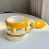 Tasses créatives de miel en forme de café en forme de café en céramique jus de lait de lait de soja tasse d'eau facile à nettoyer pour la famille et les amis mignon cadeau J240428