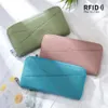 Japanischer Stil echtes Leder langer Brieftasche für Frauen mit großer Kapazität RFID Erste Schicht Cowide Akkordeon -Kartenbeutel Mode Kupplung Mobi