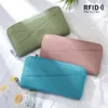 المحفظة اليابانية للجلد الأصلي للنساء ذات السعة الكبيرة RFID First Layer Cowwhide Accordion Card Bag Bag Mobi Mobi