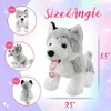 26cm Stuffed Husky Doll Toys Puppy Dog Soft Plush Grey Pillow with LED Night Lights Animals Birthday for Girls Kids 240416