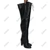 Stiefel Sukeia Frauen Winter Oberschenkel Unisex wasserdichte Stiletto-Heels runden Zehen Zeh Pretty Cosplay Schuhe Damen US Size 5-20