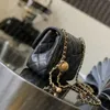 Mirror Quality Fashion Bag Designer Flap Bag Luxury Mini Small Bags äkta läder Messenger Chain Bags Classic Flap Crossbody Shoulder Boll med Gold Ball