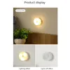 Nachtlichten Ronde slaapkamer LED BEDBAD LAMP 3 Kleur SPLOSS DIMMING USB Keukenkast Licht voor Trappen Halway Closet Decoratie