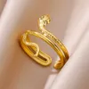 Anillos de boda Anillos de serpiente vintage para mujeres acero inoxidable pareja de oro ajustable anillo accesorios de joyería de boda de estilo punk bff bff
