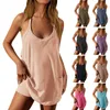 Summer Womens Sexy Suspender Shorts Loose Casual Solid Color Pocket Dress Suit