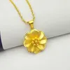Premium Quality 24kGold 999 Womens Necklace 3D Large Pendant AU750 Flower Podhuesca Choiriya Luxury Jewelry 240422