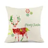 Kussen Kerstmoose Moose Pillowcase Katoen Linnen Print Decoratie Decoratie Vakantie kleurrijke kunst gepersonaliseerde cojines