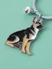 Anahtarlık Moda Pet Alman Çoban Köpek Anahtarlık Hediye Kolye Hayvan Bell Emaye Anahip Kadınlar çanta Takı Kızları