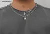 Salircon Cross Lock Pingente Pingente Pingente Punk Chunky Charker Hiphop Silver Color Chain Colares for Man Men Goth Collar Jewelry6809033