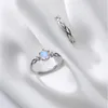 Cluster Anneaux Classic Moonstone Wedding for Bridal Christmas Gift Women Girls Bijoux Engagement Anneau JZ814