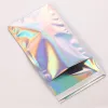 Display 50/25pcs Holographischer Regenbogen Flachfolie Mailing -Umschlag großer Laser -Selbstkleber -Versandtaschen für Kurier -Speichergeschenkpaket