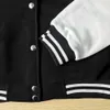 Czarna biała, solidna kurtka kolorowa luźne ubrania oversited Casual Men Baseball Ubrania osobowości Street Płaszcz ciepłe kurtki z polaru 240418