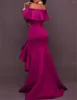 Vestidos de fiesta Noche minimalista para mujeres elegantes asimétricos sin mangas sin hombro satén por estiramiento con ruffles hendidura 2024 Prom Vate