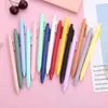 PCS Macaron Color Manual Gel stylos 0,5 mm Fine Point Black Ink Office Bure