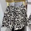Women's Shorts Leopard Print Loose Summer Casual 2024 Wide Leg Pant Elastic High Waist Girl Pants Fashion Streetwear