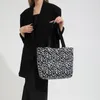Shoulder Bags Women's Nylon Tote Bag Female Large Capacity Reusable Shopping Handbag College Students Laptop Schoolbag Leopard Pouch