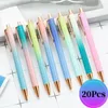 20Pcs/Lot Gradient Color Glitter Ballpoint Pen Office Accessories Women's Pens For Writing Men's Luxury High Quality Metal