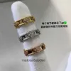 Designer Luxury Jewelry Ring Vancllf High Version V Golden Fan Family Wide and Smed Full Diamond 18K Rose Gold Flower Light Style Womens