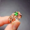 Cluster Rings CoLife Jewelry Vintage Silver Gemstone Ring For Woman 5mm Natural Diopside 925 Chrome